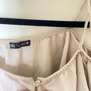 Zara long sleeve cropped blouse/ tie straps - size medium. Tags on, never worn